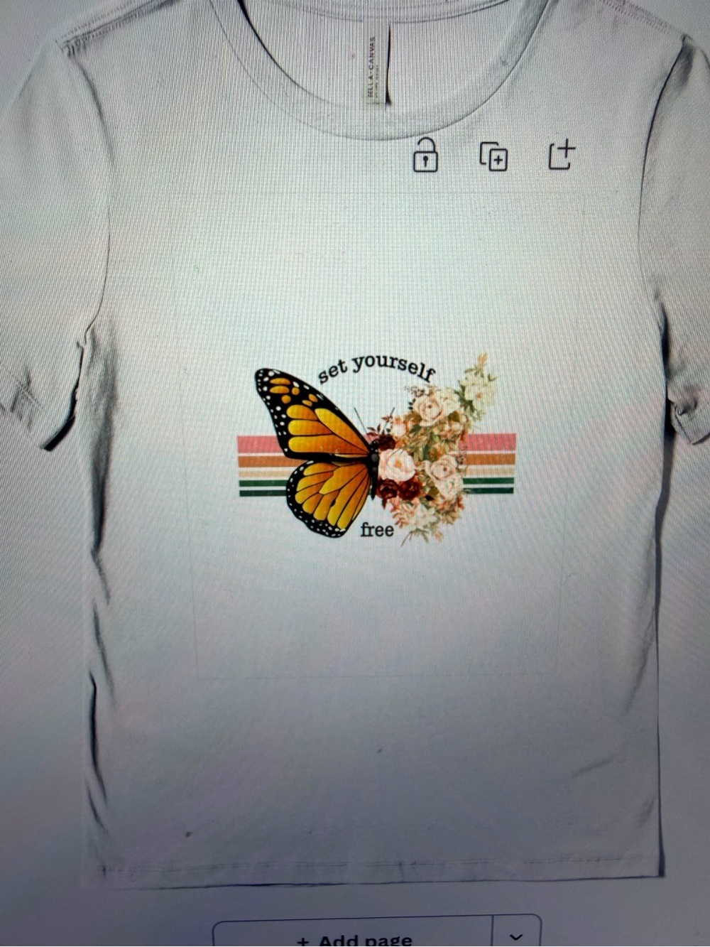 Butterfly Graphic Tee - White with Yellow & Green Accent